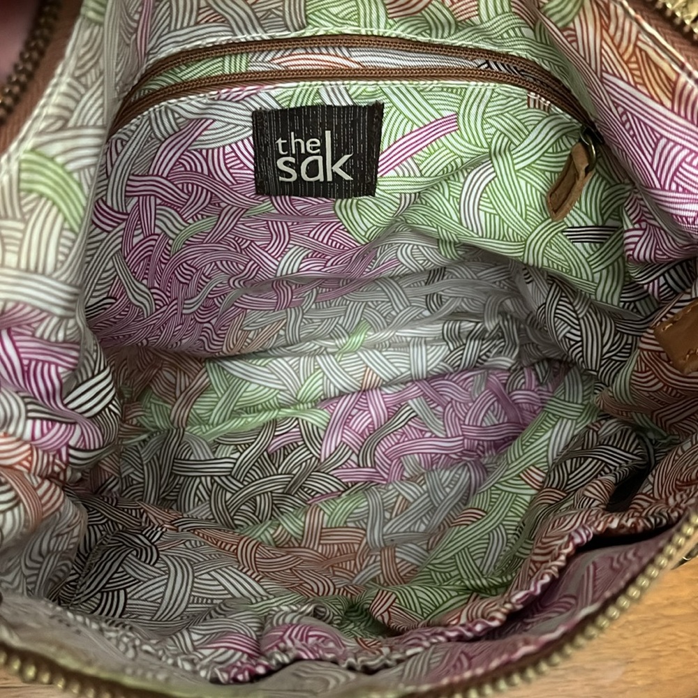 The Sak all  leather‎ Multicolor Patterned Interior crossbody shoulder bag - Picture 10 of 12
